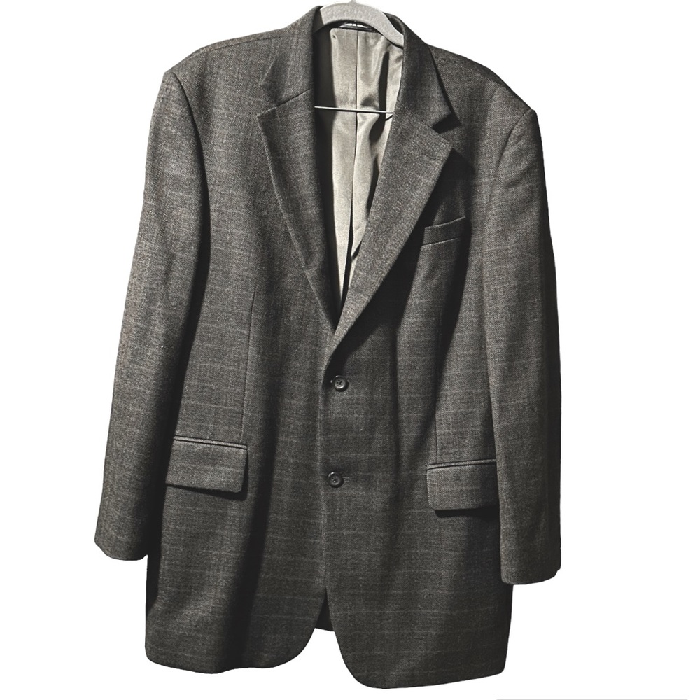 Oscar de la Renta men 100% Wool 2 front button single breasted blazer size 46L